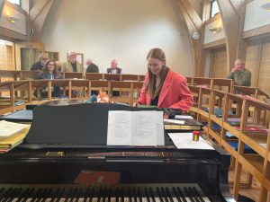 The choir practice room on Thursday evening